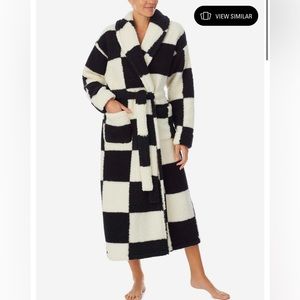 NWT Sanctuary Shawl Collar Long Robe Black Check; XS/S